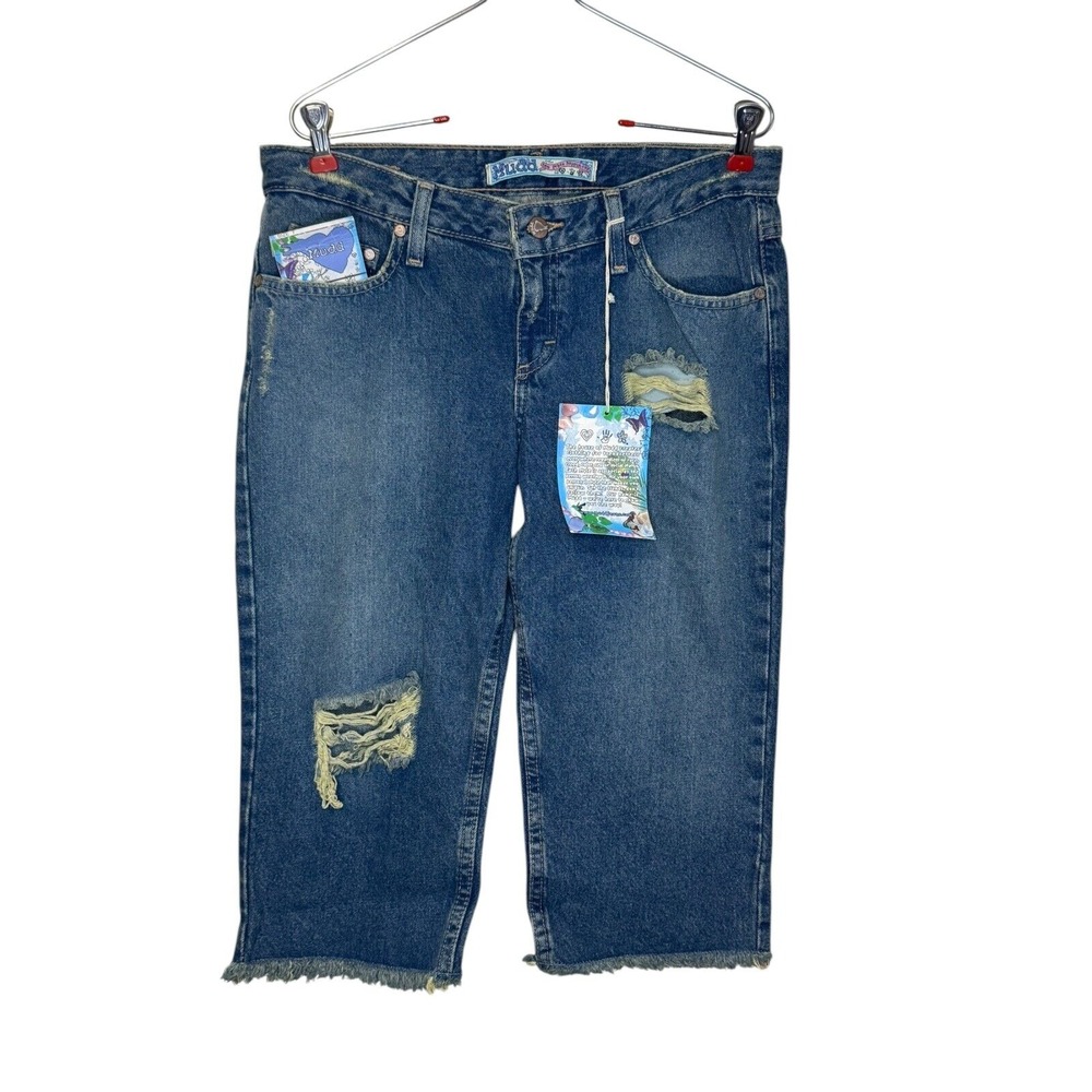 Mudd Women's Jeans Cut-Off P04 Distressed Raw Hem Shorts Denim Blue Sz. 7 NWT